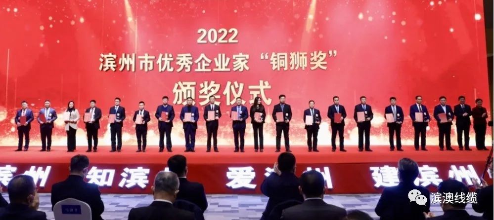 滨澳线缆公司董事长董桂光先生荣获滨州市优秀企业家“铜狮奖”荣誉称号